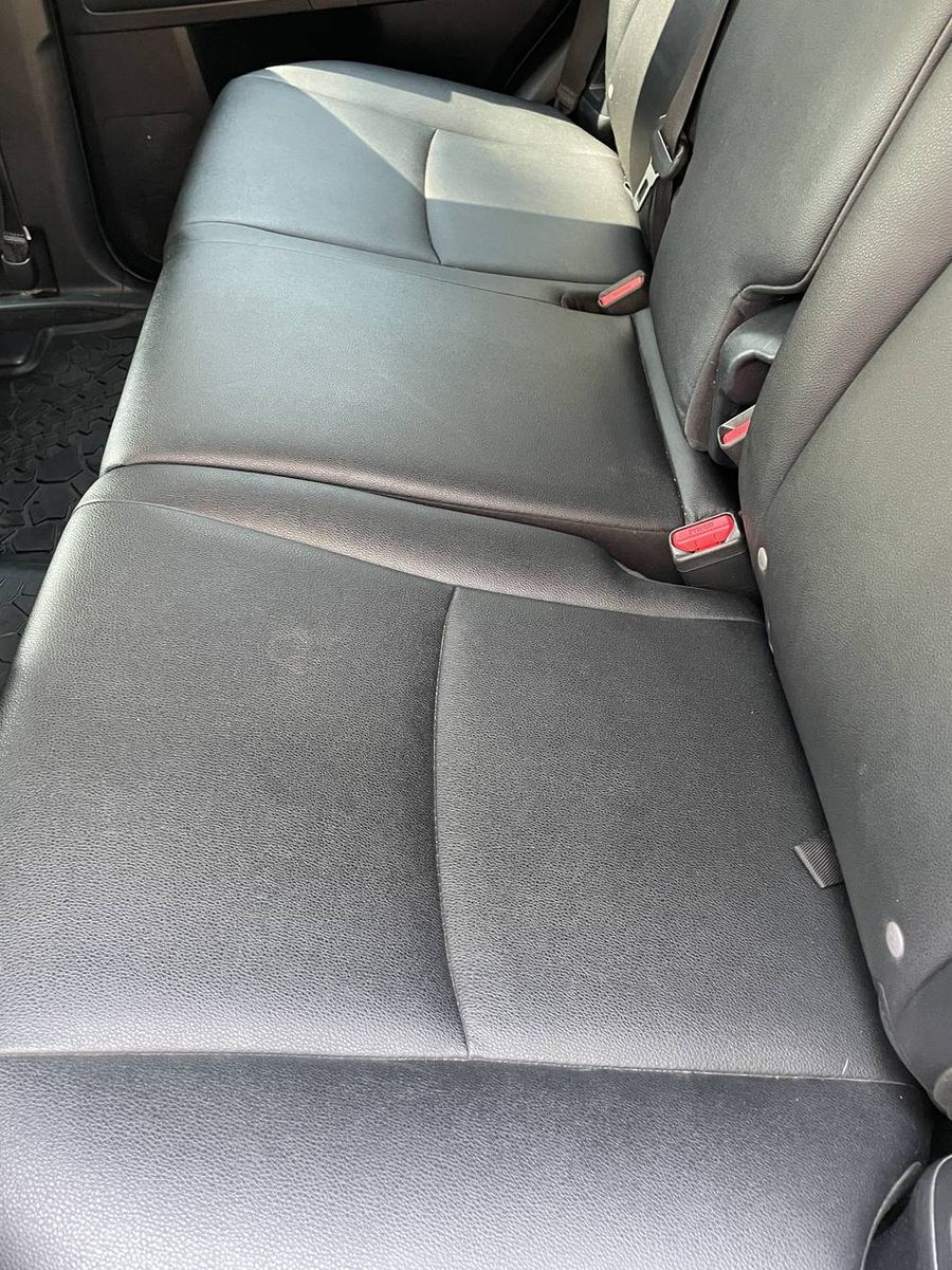 Toyota 4Runner TRD Pro rear bench after detailing — bench cleaned with the stitching sharp again